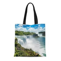 Платна чанта с увреждаема чанти за пазаруване на хранителни стоки Сини САЩ Ниагара Фолс между Съединените американски щати и Канада Зелена тотална чанта