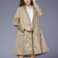 Женско яке за дъжд на открито водоустойчиво ветроустойчиво палто изпреварва хаки XL