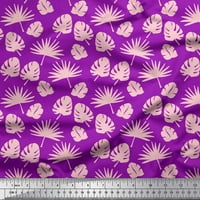 Soimoi Purple Pottor Duck Fabric Palm & Monstera листа от отпечатъци от плат по двор