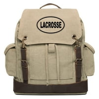 Lacrosse Euro Vintage Canvas Rucksack Backpack с кожена каишка Khaki & Black
