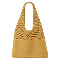 Модна куха плетена женски чанти ежедневни женски чанти за рамо прости чанти за плетене на една кука