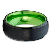 Зелен волфрамов сватбен пръстен, черен въртящ се пръстен, зелена сватбена лента, юбилеен пръстен, годежен пръстен, волфрам