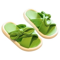 Момичета кръстосани каишки дизайн чехли меки сладки чехли от лък уютен отворен пръст за домашни обувки удобно лято на закрито на открито на открито на дишащо бебе ежедневни обувки ежедневно първо ходене